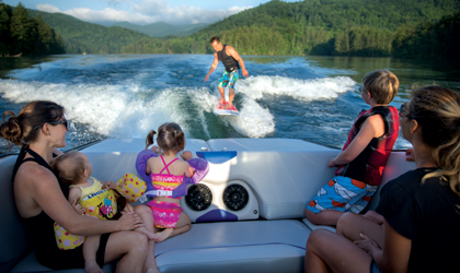 family wakeboarding
